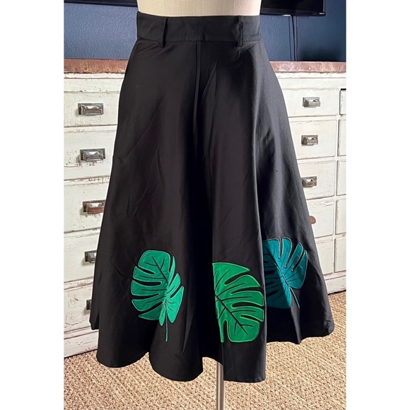 Lucca Leaf Midi Swing Skirt main image 1